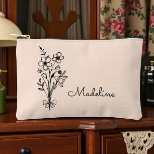 Pochette À Accessoires Mois de naissance personnalisé - Pêche à la lumièr