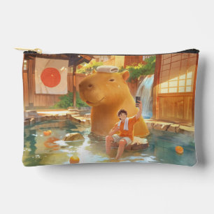 Pochette À Accessoires Moment de source chaude : l'art de selfie du capyb