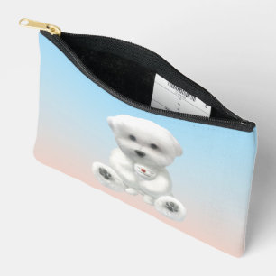 Pochette À Accessoires Moment Douillet : Bichon Sourire Enlaçant un Mini