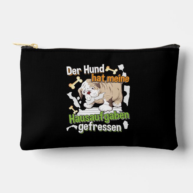 Pochette À Accessoires Mon chien a mangé mes devoirs - Citation d'apprent (Recto)