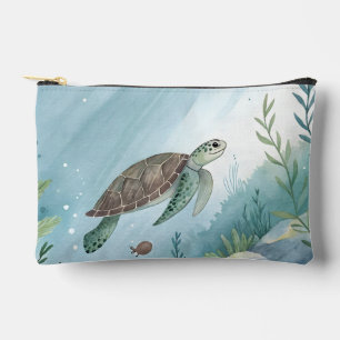 Pochette À Accessoires Monde sous-marin avec tortue