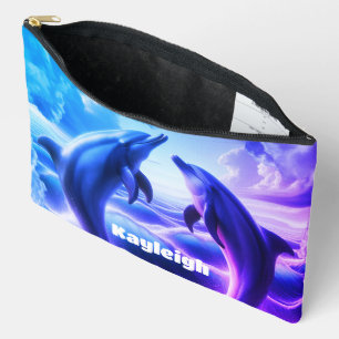 Pochette À Accessoires Monogramme Blue violet Dolphins Océan  