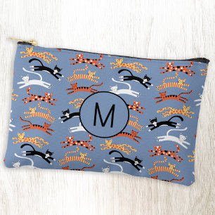 Pochette À Accessoires Monogramme Chat Kitty Initial Personnalisé