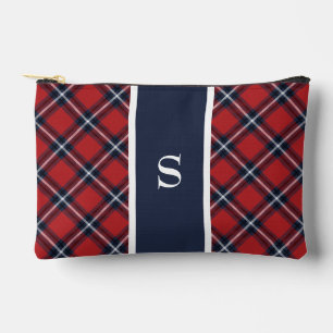 Pochette À Accessoires Monogramme de la marine Tartan rouge