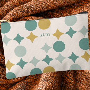 Pochette À Accessoires Monogramme de motif rétro élégant moderne