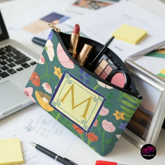 Pochette À Accessoires Monogramme de printemps (Main character energy, but make it organized. 💄🌿)