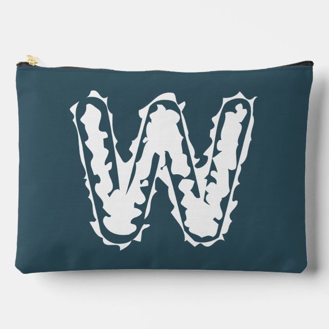 Pochette À Accessoires Monogramme déplaisant blanc sur bleu (Recto)