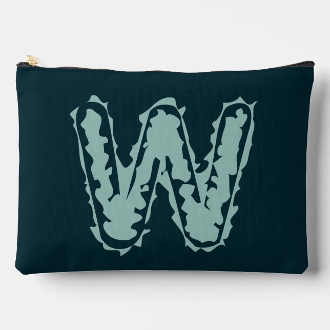 Pochette À Accessoires Monogramme déplaisant vert à la menthe sur bleu pr (Recto)