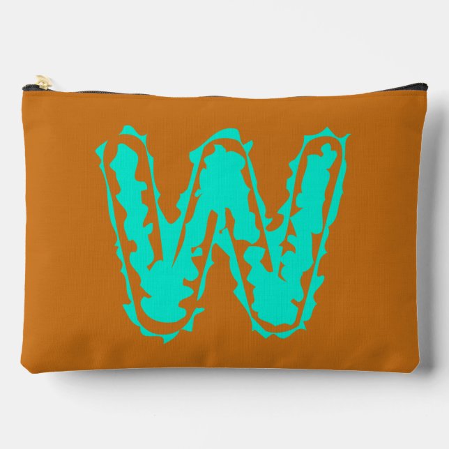 Pochette À Accessoires Monogramme déplaisant vert toxique sur orange (Recto)
