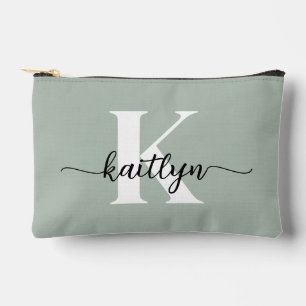 Pochette À Accessoires Monogramme écriture vert sauge