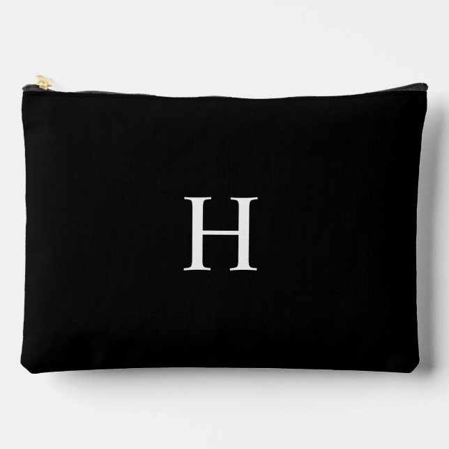 Pochette À Accessoires Monogramme Élégant Classique Noir (Recto)