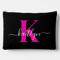 Monogramme élégant noir rose vif écriture
