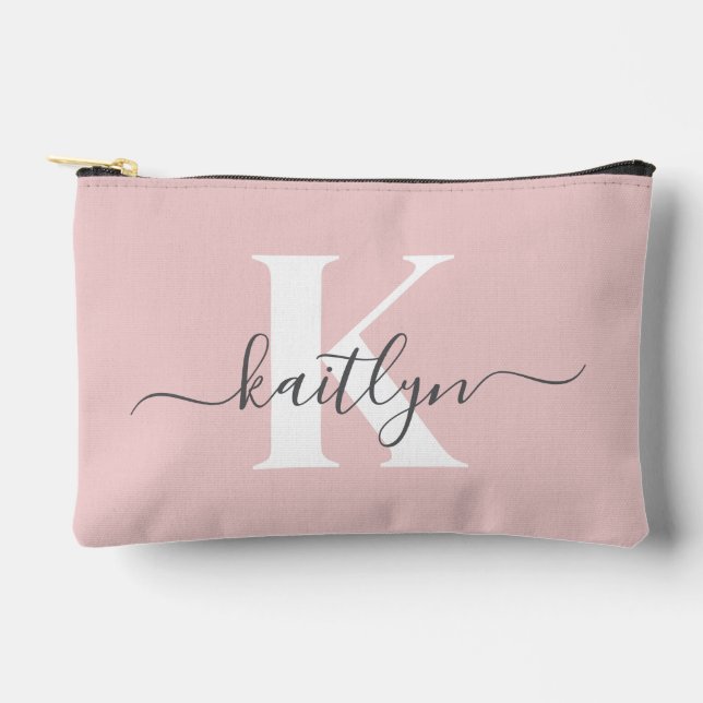 Pochette À Accessoires Monogramme élégant rose poudré gris (Recto)
