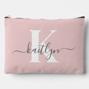 Pochette À Accessoires Monogramme élégant rose poudré gris