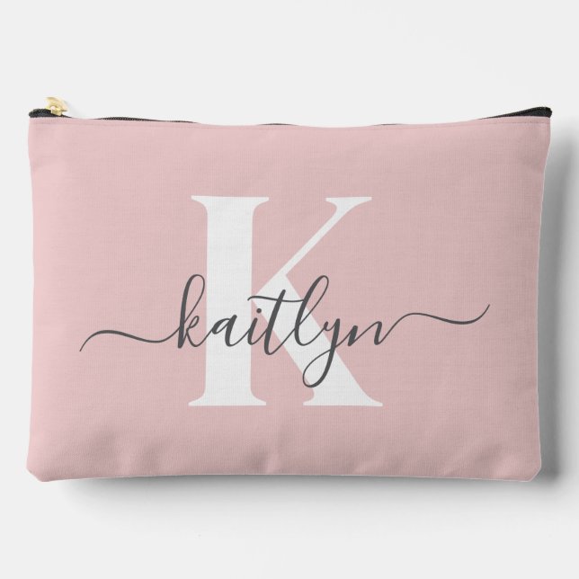 Pochette À Accessoires Monogramme élégant rose poudré gris (Recto)