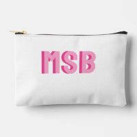 Monogramme en bloc d'ombre rose Preppy, personnali