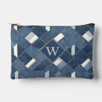 Monogramme en lattice bleu et blanc
