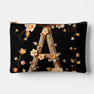 Pochette À Accessoires Monogramme floral élégant A avec un design complex