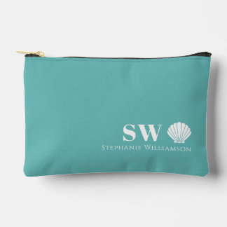 Pochette À Accessoires Monogramme initiales nautiques coquillage minimali