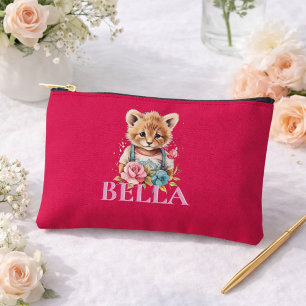 Pochette À Accessoires Monogramme Joli rose floral moderne Accès minimali