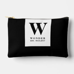 Pochette À Accessoires Monogramme Minimaliste Propre Mariage de Nouveau