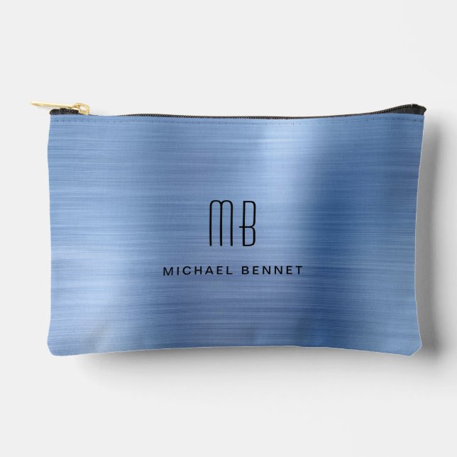 Pochette À Accessoires Monogramme Moderne Bleu (Recto)