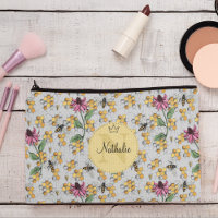 Monogramme moderne Gris & Jaune Reine Abee & Fleur