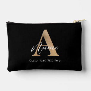 Pochette À Accessoires Monogramme moderne Initiale A & Nom Personnalisé