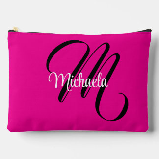 Pochette À Accessoires Monogramme moderne minimaliste nom initial rose ch