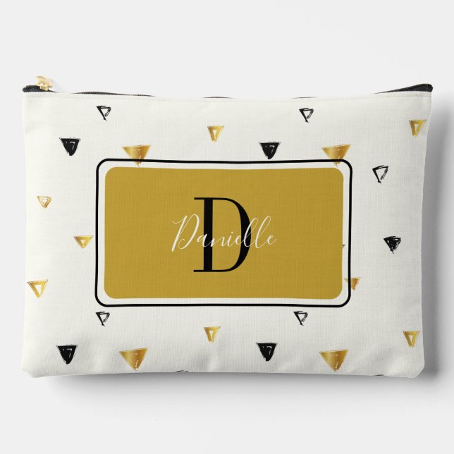 Pochette À Accessoires Monogramme Motif Abstrait Script moderne personnal (Recto)