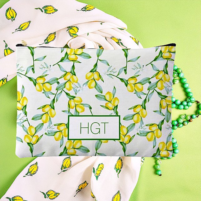 Pochette À Accessoires monogramme motif citron (Créateur téléchargé)
