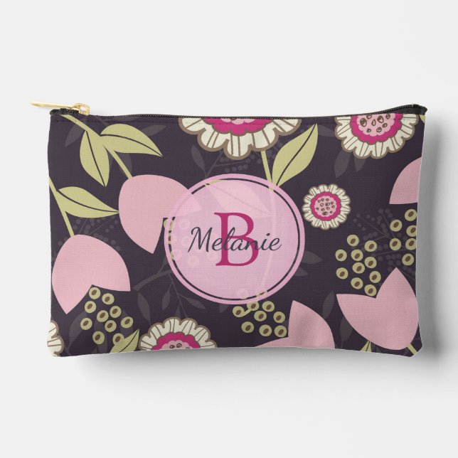 Pochette À Accessoires Monogramme Motif de tulipe rose (Recto)