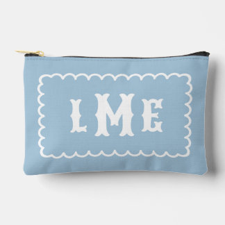 Pochette À Accessoires Monogramme ondulé bleu ciel et blanc