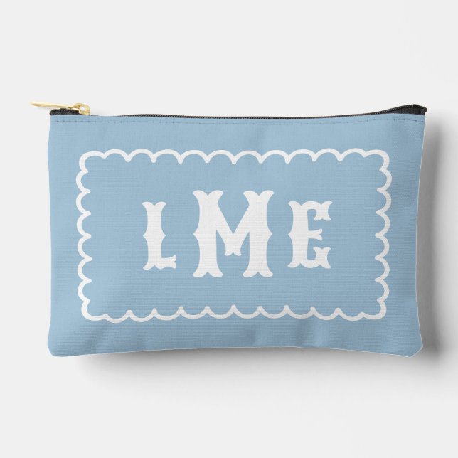 Pochette À Accessoires Monogramme ondulé bleu ciel et blanc (Recto)