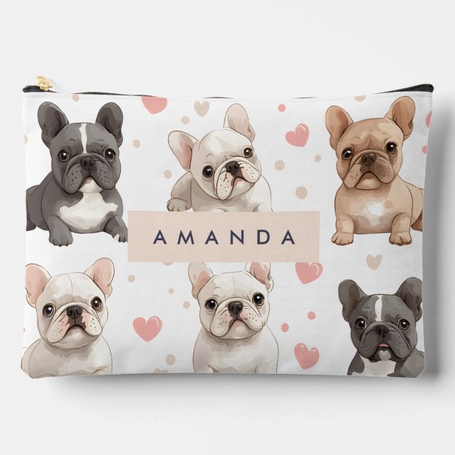 Pochette À Accessoires Monogramme Personalized Adorable French Bulldog (Recto)