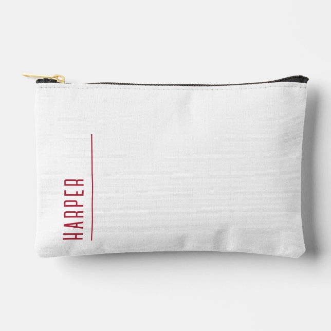 Pochette À Accessoires monogramme personnalisé, blanc neige (Recto)