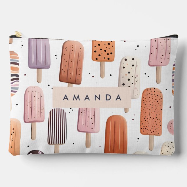 Pochette À Accessoires Monogramme Personnalisé Cute Spring Tulip Motif (Recto)