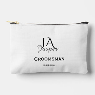Pochette À Accessoires Monogramme personnalisé garçon d'honneur nom date