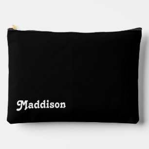 Pochette À Accessoires monogramme personnalisé, typographie rétro noire