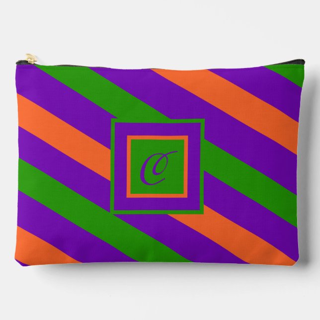 Pochette À Accessoires Monogramme rayé coloré et dynamique (Recto)