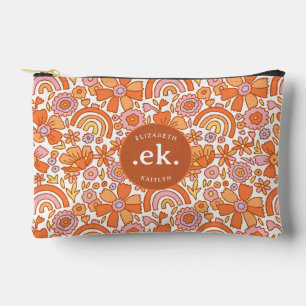 Pochette À Accessoires Monogramme super Retro Orange Florals