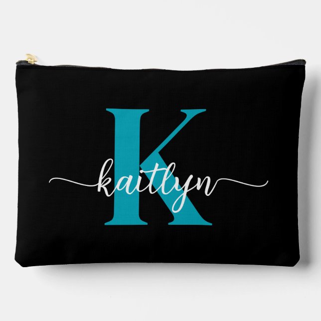Pochette À Accessoires Monogramme Turquoise noir (Recto)
