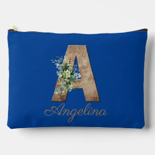 Pochette À Accessoires Monogramme Une lettre de bois fleur rouge