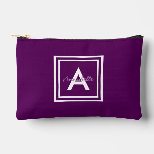 Pochette À Accessoires Monogramme violet personnalisé (Recto)