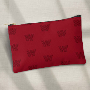 Pochette À Accessoires monogrammed moderne rouge