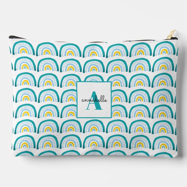 Pochette À Accessoires Monographie turquoise arc-en-ciel (Verso)