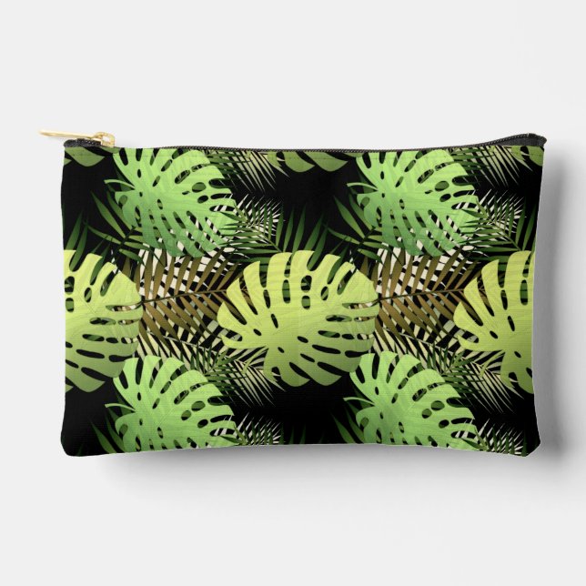 Pochette À Accessoires Monstera palm jungle tropicale feuille (Recto)
