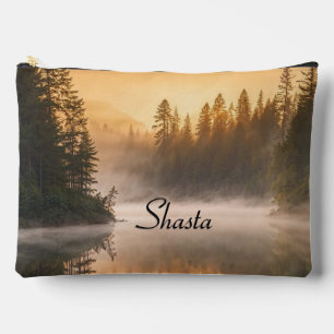 Pochette À Accessoires Morning Mist on River in the Pines Nom personnel