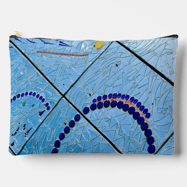 Pochette À Accessoires Mosaïque de miroir bleu (Recto)