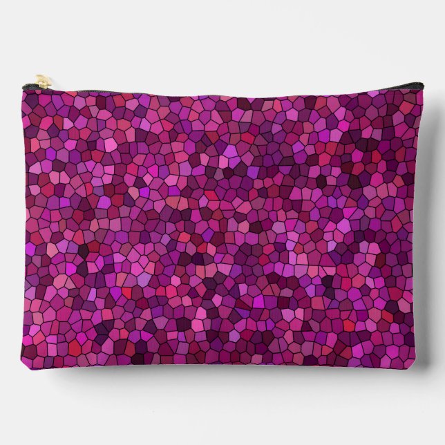 Pochette À Accessoires Mosaïque Rose Violet Grand (Recto)